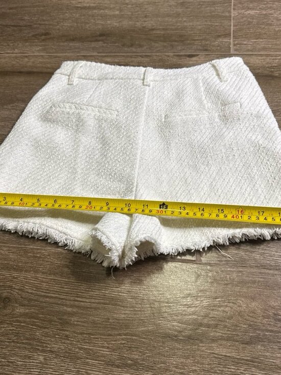 Zara White Tweed Knit High Waisted Shorts Women’s S - Picture 7 of 9